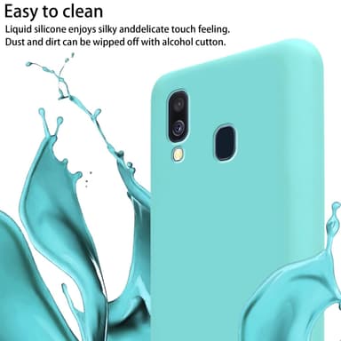 Deksel Samsung Galaxy A40 med Halskjede (turkis)
