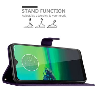 Motorola MOTO G8 lommebokdeksel Blomster (lilla)