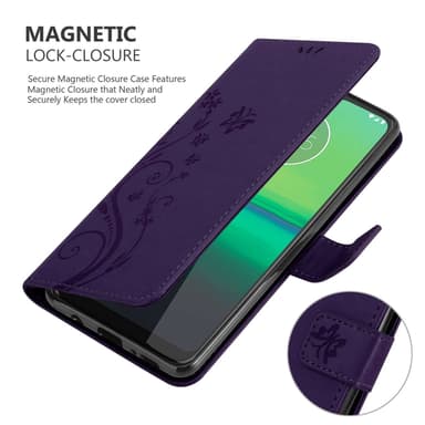Motorola MOTO G8 lommebokdeksel Blomster (lilla)