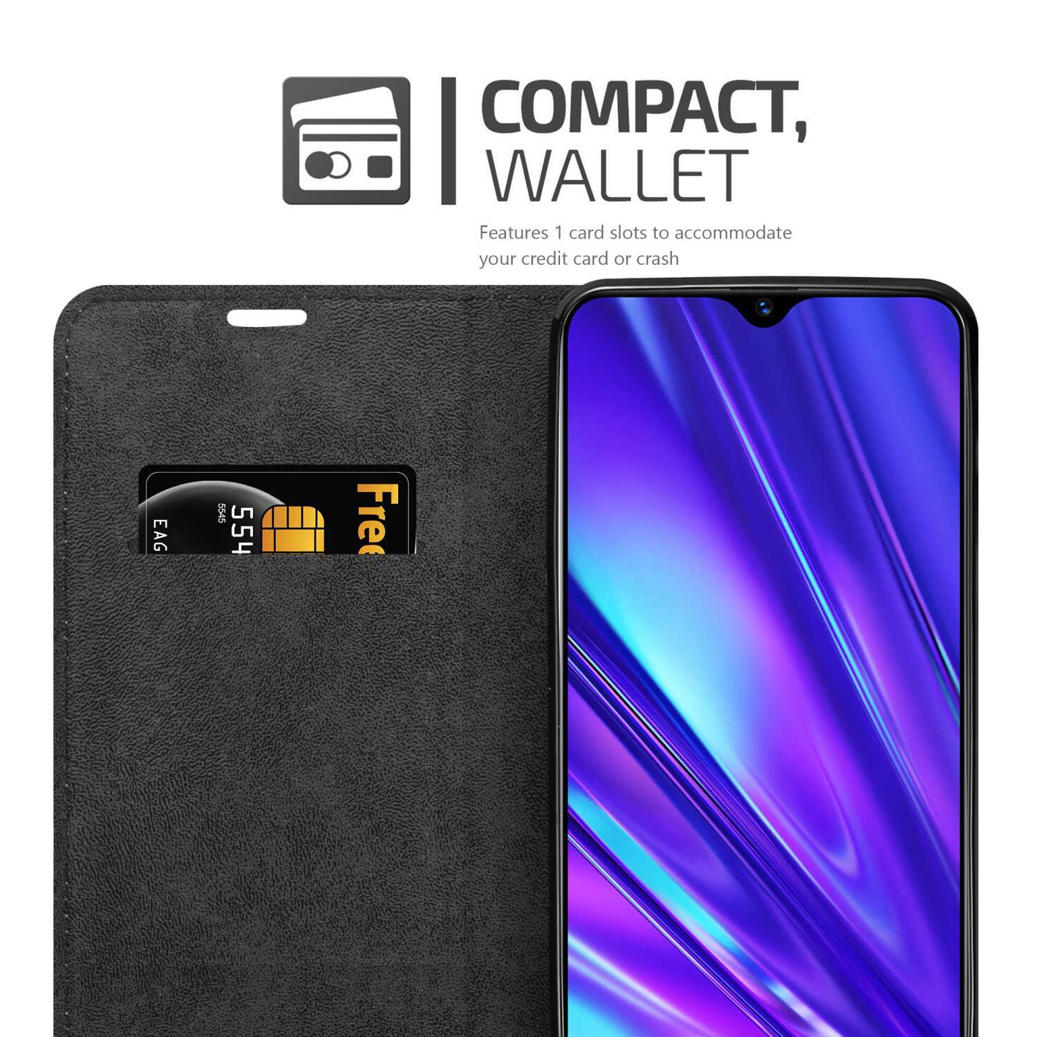 Realme 5 / 5i / 6i / C3 lommebokdeksel case (rød)