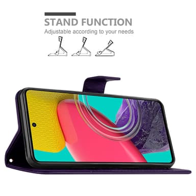 Samsung Galaxy M53 5G lommebokdeksel Blomster (lilla)