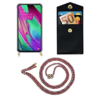 Samsung Galaxy A40 Deksel med Halskjede (rød)