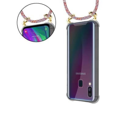 Samsung Galaxy A40 Deksel med Halskjede (rød)