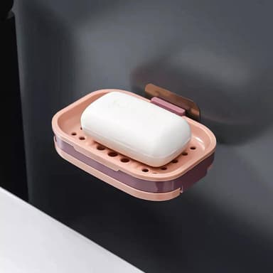 Såpekopp 13x9x2 cm såpeholder uten boring (rosa)