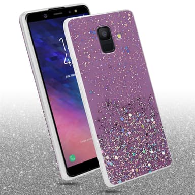 Samsung Galaxy A6 2018 Silikondeksel Glitter (lilla)