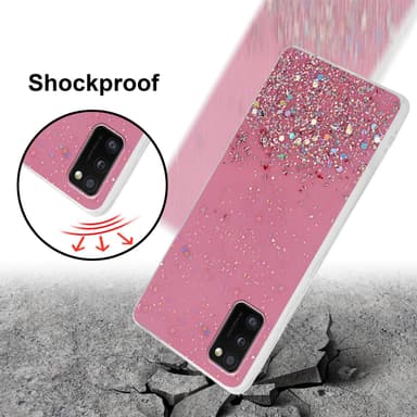 Samsung Galaxy A41 Silikondeksel Glitter (rosa)