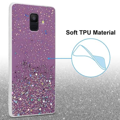 Samsung Galaxy A6 2018 Silikondeksel Glitter (lilla)