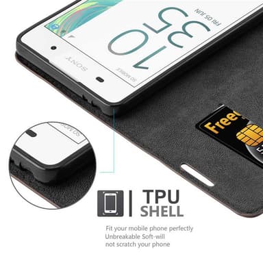 Sony Xperia E5 lommebokdeksel case (brun)