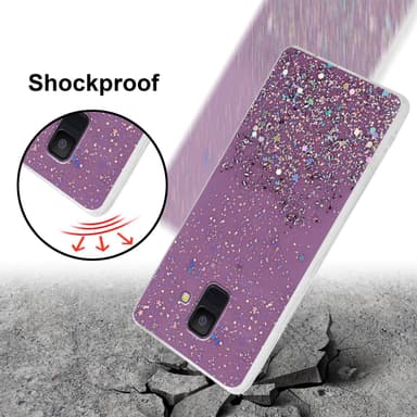 Samsung Galaxy A6 2018 Silikondeksel Glitter (lilla)