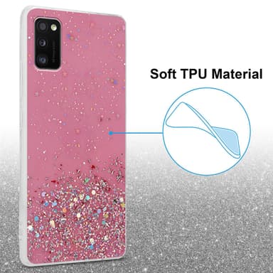 Samsung Galaxy A41 Silikondeksel Glitter (rosa)