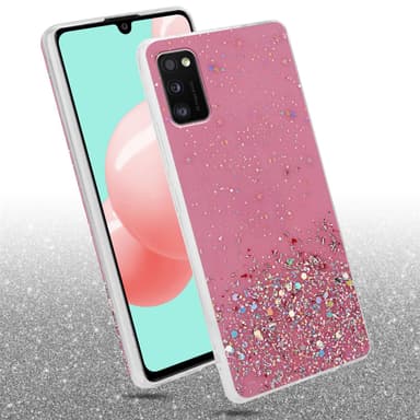 Samsung Galaxy A41 Silikondeksel Glitter (rosa)