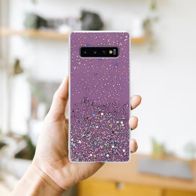 Samsung Galaxy S10 PLUS Silikondeksel Glitter (lilla)