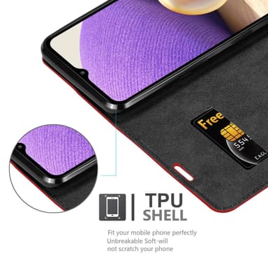 Samsung Galaxy A32 5G lommebokdeksel case (rød)