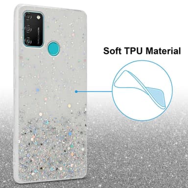 Honor 9A Silikondeksel Glitter (Gjennomsiktig)