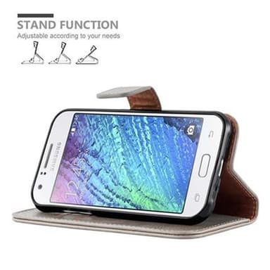 Samsung Galaxy J1 2015 lommebokdeksel etui (brun)