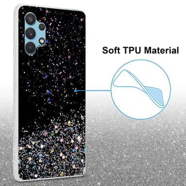 Samsung Galaxy A32 4G Silikondeksel Glitter (svart)