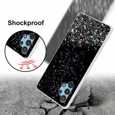 Samsung Galaxy A32 4G Silikondeksel Glitter (svart)