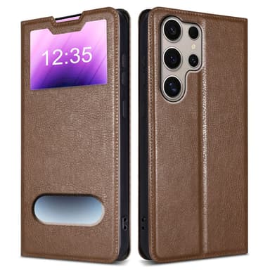 Samsung Galaxy S24 ULTRA lommebokdeksel cover (Brun)