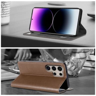 Samsung Galaxy S24 ULTRA lommebokdeksel cover (Brun)