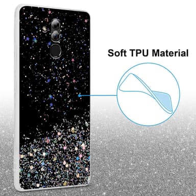 Huawei MATE 20 LITE Silikondeksel Glitter (svart)