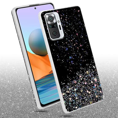 Xiaomi RedMi NOTE 10 PRO Silikondeksel Glitter (Svart)