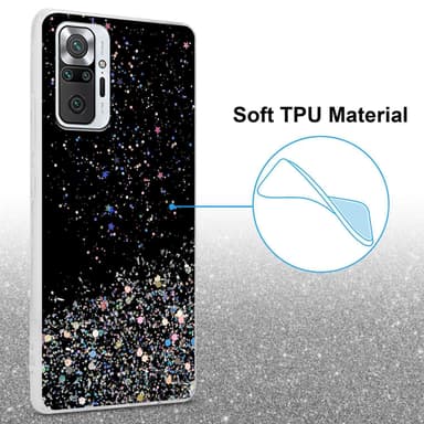 Xiaomi RedMi NOTE 10 PRO Silikondeksel Glitter (Svart)