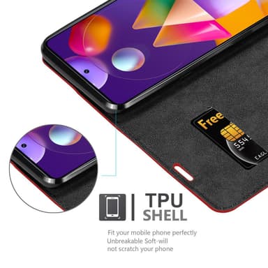 Samsung Galaxy M31s lommebokdeksel case (rød)
