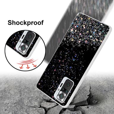 Xiaomi RedMi NOTE 10 PRO Silikondeksel Glitter (Svart)