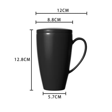 Kaffekopp Porselens kaffekrus med lokk og teinfuser