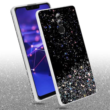 Huawei MATE 20 LITE Silikondeksel Glitter (svart)