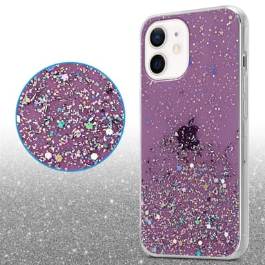 iPhone 12 MINI Silikondeksel Glitter (lilla)