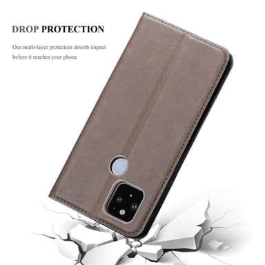Google PIXEL 5 XL lommebokdeksel case (brun)