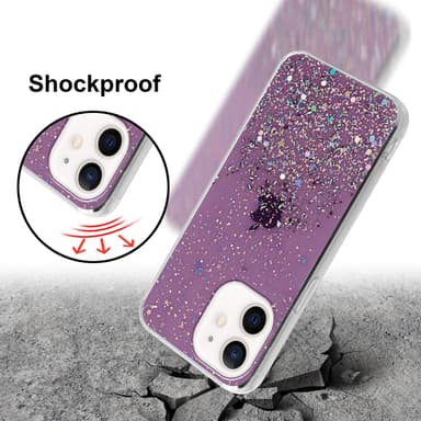 iPhone 12 MINI Silikondeksel Glitter (lilla)