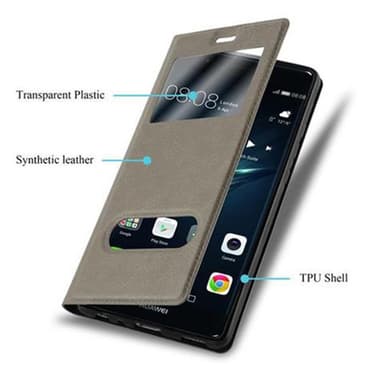 Huawei P9 lommebokdeksel cover (brun)