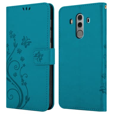 Huawei MATE 10 PRO lommebokdeksel Blomster (blå)