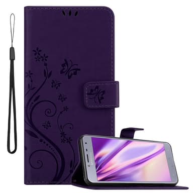 Samsung Galaxy J4 2018 lommebokdeksel Blomster (lilla)