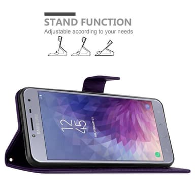 Samsung Galaxy J4 2018 lommebokdeksel Blomster (lilla)