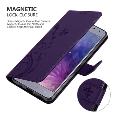 Samsung Galaxy J4 2018 lommebokdeksel Blomster (lilla)
