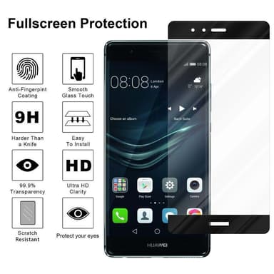 Huawei P9 PLUS Skjermbeskytter Skärmskydd (svart)
