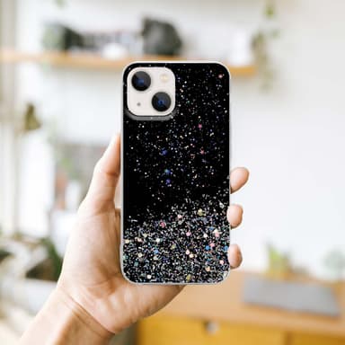 iPhone 13 Silikondeksel Glitter (svart)