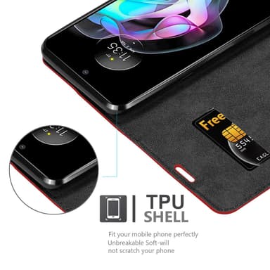 Motorola EDGE 20 lommebokdeksel case (rød)