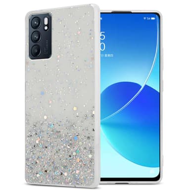 Oppo Reno6 5G Silikondeksel Glitter (Gjennomsiktig)