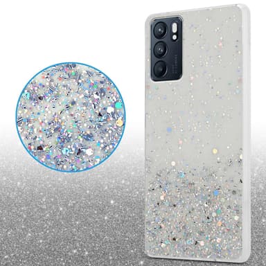 Oppo Reno6 5G Silikondeksel Glitter (Gjennomsiktig)
