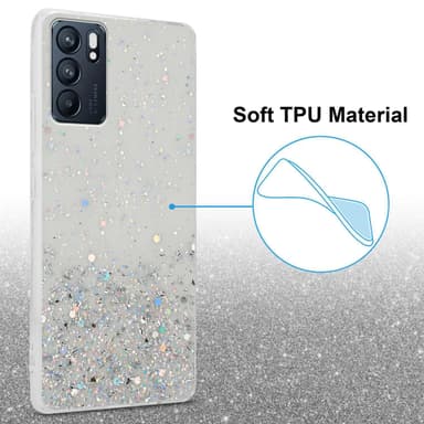 Oppo Reno6 5G Silikondeksel Glitter (Gjennomsiktig)