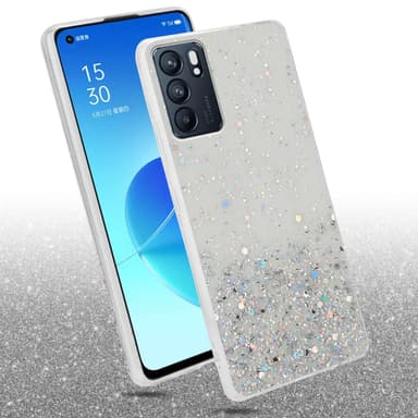 Oppo Reno6 5G Silikondeksel Glitter (Gjennomsiktig)