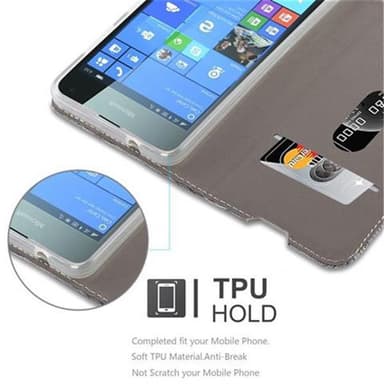 Nokia Lumia 650 lommebokdeksel etui (grå)