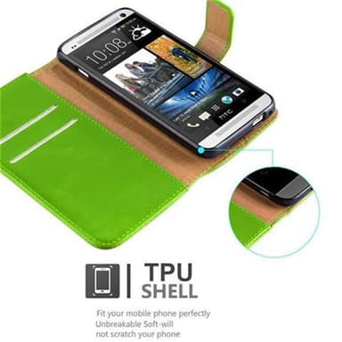 HTC ONE M7 lommebokdeksel etui (grønn)