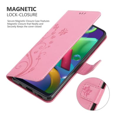 Samsung Galaxy M31 lommebokdeksel Blomster (rosa)