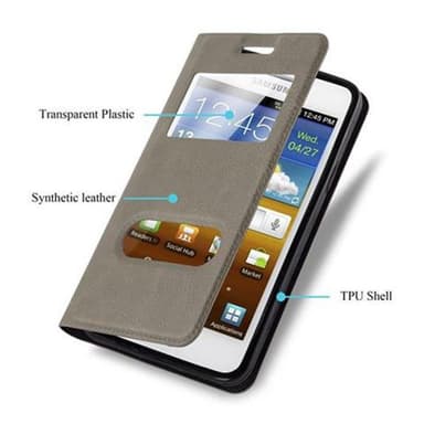 Samsung Galaxy S2 / S2 PLUS lommebokdeksel cover (brun)