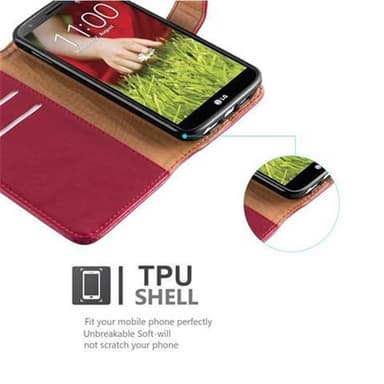 LG G2 lommebokdeksel etui (rød)